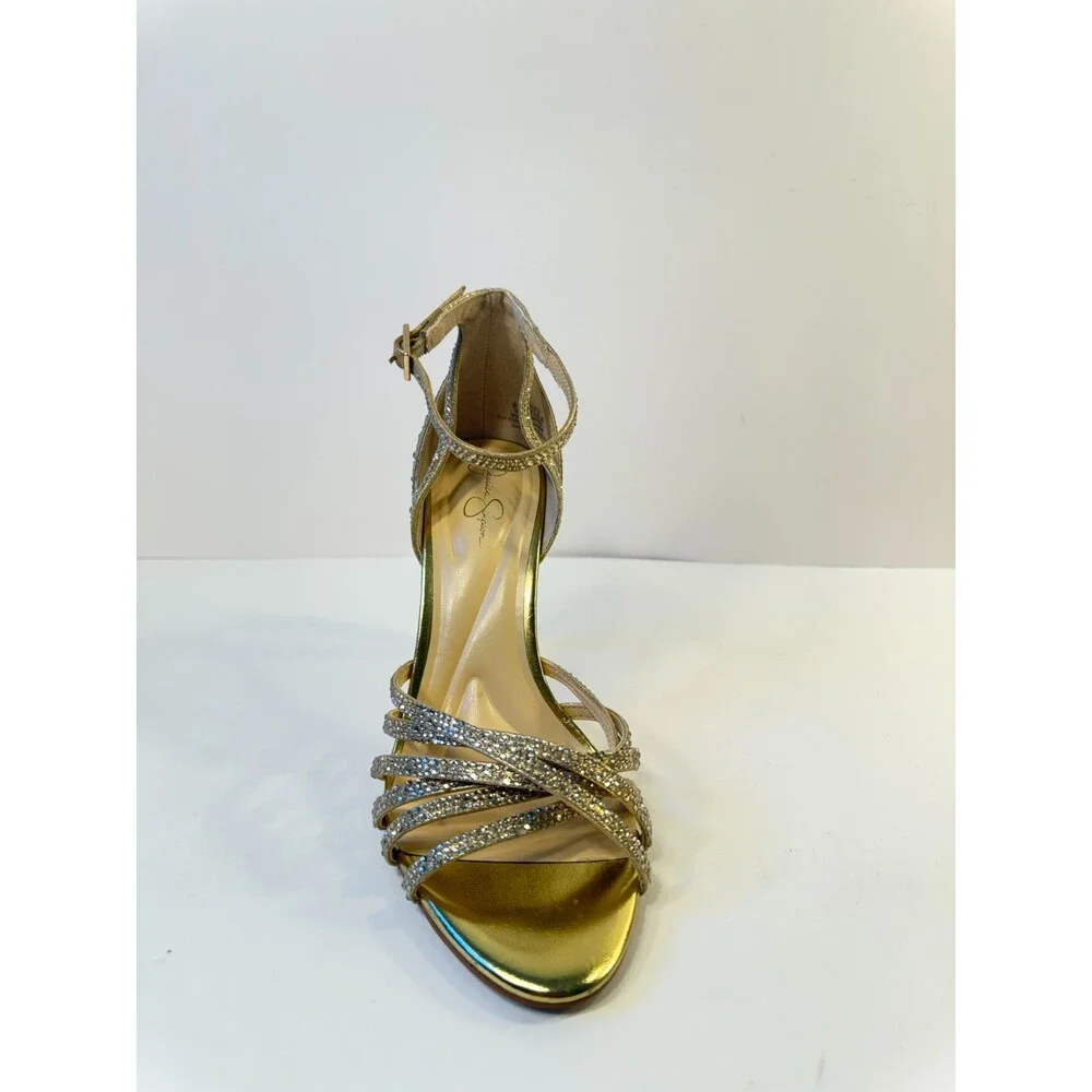 Jessica Simpson Womens Heels Silver Glitter US 8.5